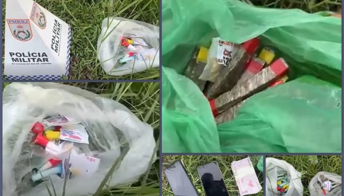 Ação do 32º BPM ocorreu após denúncia anônima; suspeito indicou aos policiais onde escondia maconha, cocaína, crack e skank. Reprodução