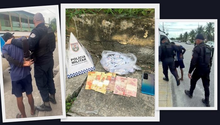 Suspeito tentou se esconder em padaria e descartar drogas em bueiro, mas foi capturado por agentes do GAT; criminoso confessou atuar para o chefe do tráfico local