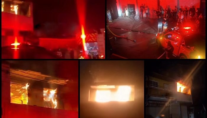 O fogo teria começado após o uso de velas para iluminar o imóvel, devido à constante falta de energia elétrica que atinge a região.