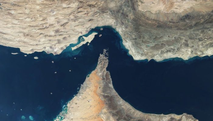 Imagem de satélite do Estreito de Ormuz  • Gallo Images via Getty Images