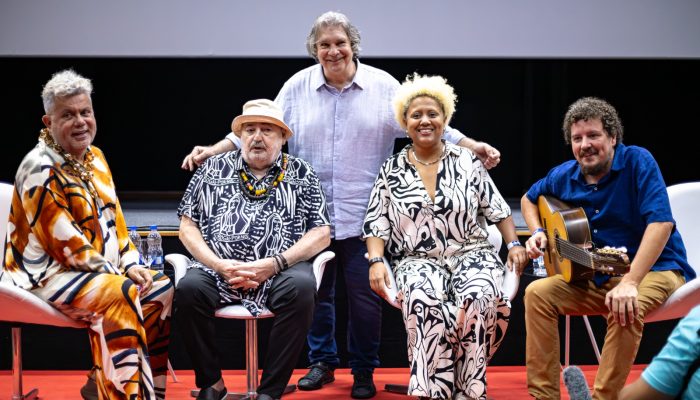 Milton Cunha, Moacyr Luz, Sady Bianchin, Marina Iris e Thiago Prata. Foto: Bernardo Gomes