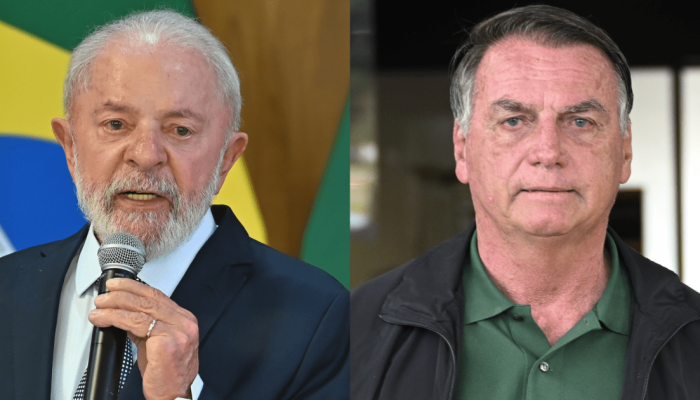 O presidente Luiz Inácio Lula da Silva (PT) (à esquerda) e o ex-presidente Jair Bolsonaro (PL) ...