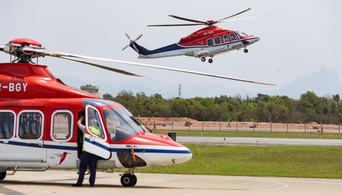 Voo inaugural e inauguração do hangar da CHC no aeroporto de Macaé. Macaé/RJ. Data: 08/10/2024. Foto: Rui Porto FIlho