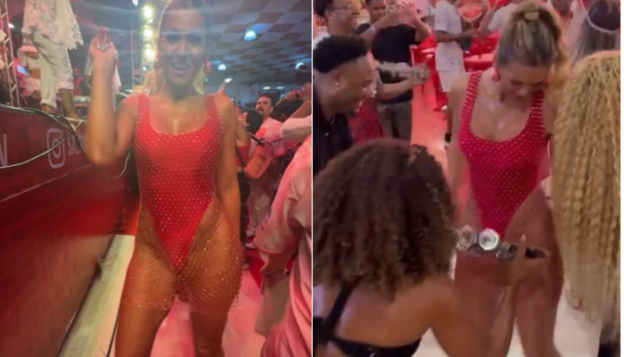 Solteira, Lívia Andrade investe em body cavado e samba até de madrugada na quadra do Salgueiro ...