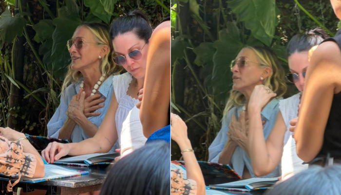 Sarah Jessica Parker sai para almoçar no Rio e fãs causam tumulto ao tentar uma selfie — Foto...