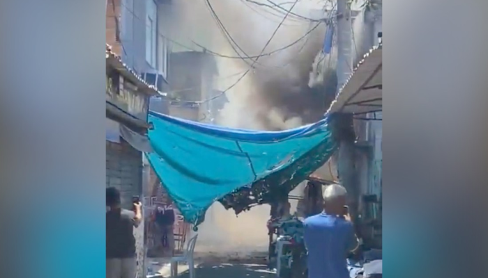 Incêndio na quadra da escola de samba Gato de Bonsucesso — Foto: Reprodução / X