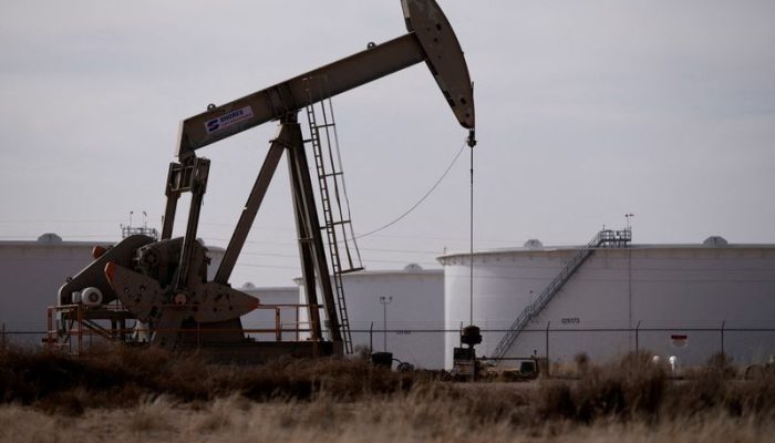 Campo de petróleo da Bacia do Permiano, perto de Midland, Texas, EUA  • 18.fev.2025 - Eli Har...