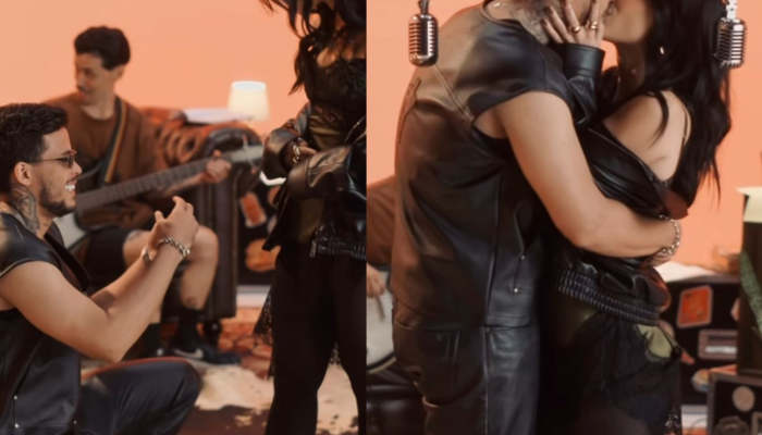 Felipe Amorim pede a cantora e influenciadora Duda Kropt em casamento — Foto: Reprodução/Inst...