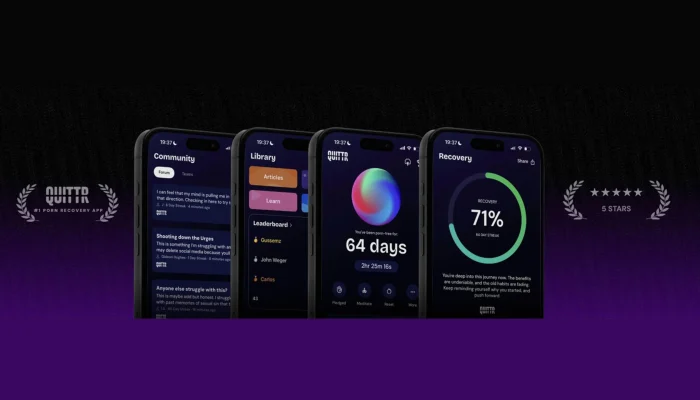 Quittr promete ajudar homens a parar de consumir conteúdo pornográfico — Foto: Reprodução